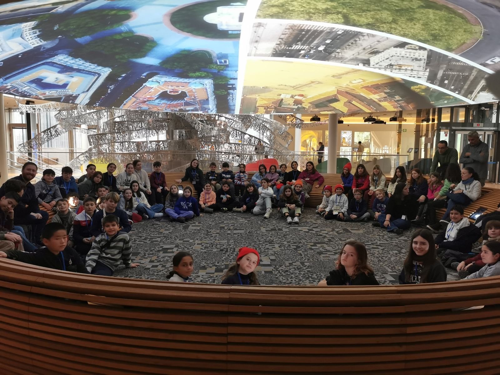 Our pupils at the Parlamentarium, the European Parliament visitor centre in Brussels